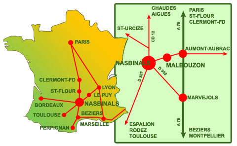 Plan d'accès à Nasbinals